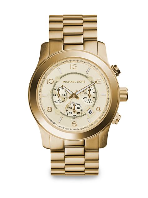 michael kors mk8077 gold oversized runway mens watch|Oversized Runway Gold.